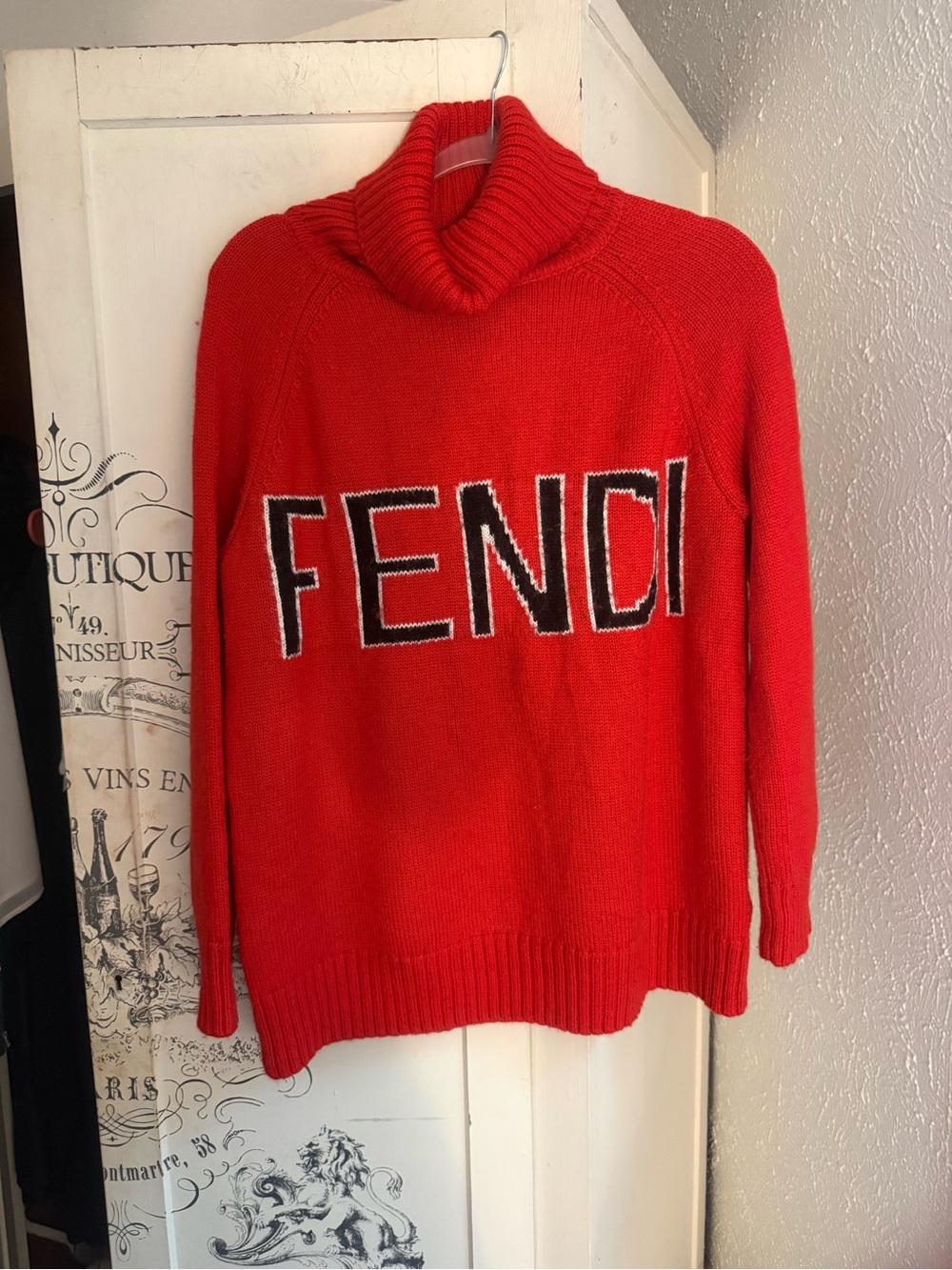 NWOT Fendi Red Turtleneck Women’s Logo Sweater (PLS Read!!)